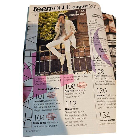 Teen Vogue Magazine August 2013 Emma Watson Cover Issue A+ Fashion Denim Ideas - Picture 4 of 13